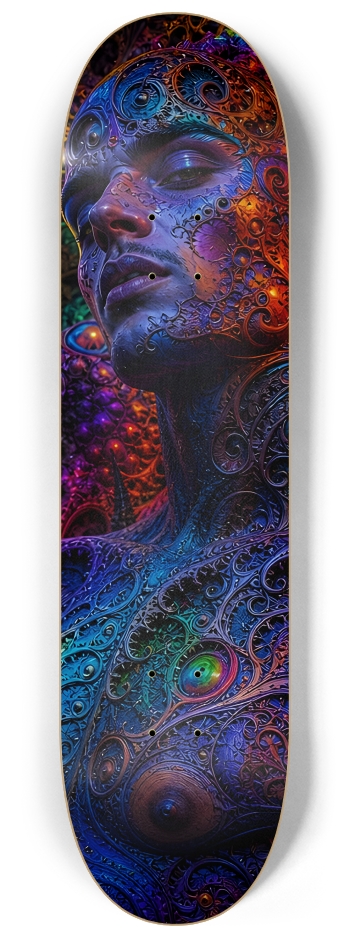 Psychedelic Fractal Alien #25 #2 8-1/4 Skateboard Deck