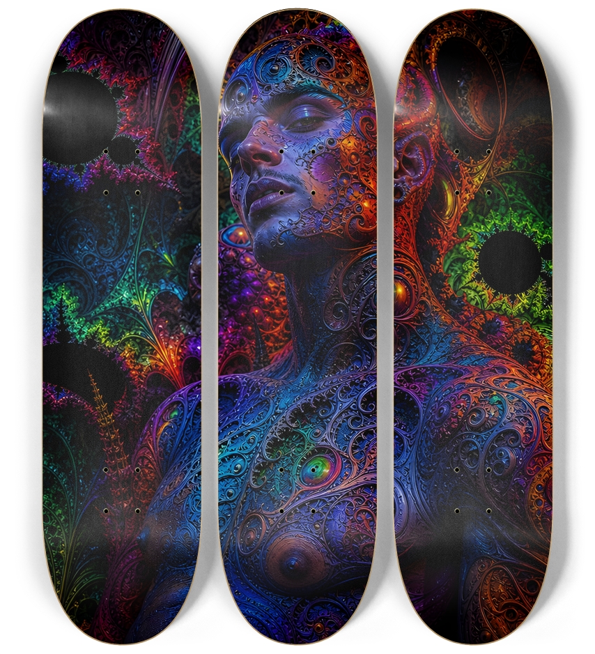 Psychedelic Fractal Alien #25 3 Deck Wall Series
