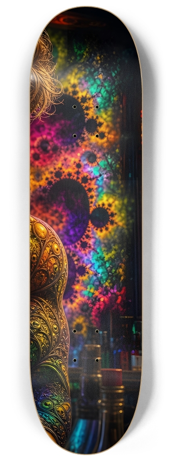 Psychedelic Fractal Dirty Blonde Bartender #24 #3 8-1/4 Skateboard Deck