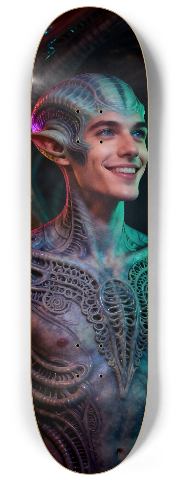 Psychedelic Fractal Alien #36 #2 8-1/4 Skateboard Deck