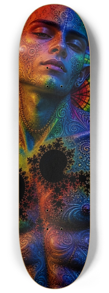 Psychedelic Fractal Alien #39 #2 8-1/4 Skateboard Deck
