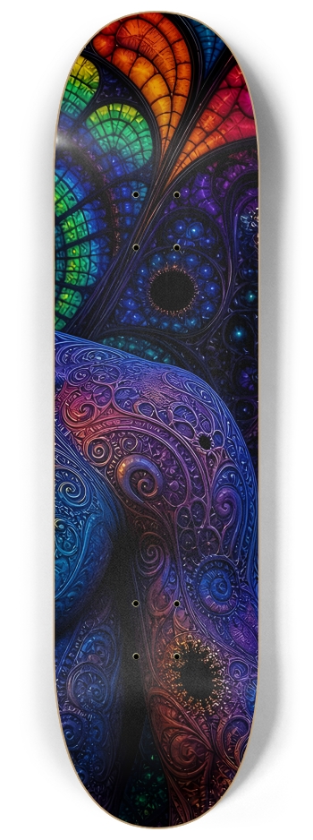 Psychedelic Fractal Alien #39 #3 8-1/4 Skateboard Deck