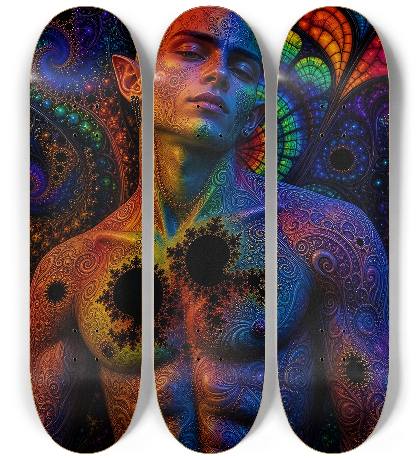 Psychedelic Fractal Alien #39 3 Deck Wall Series