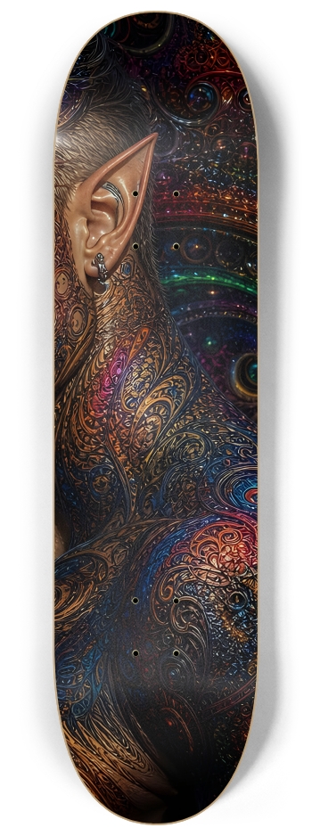 Psychedelic Fractal Blonde Elf #7 #3 8-1/4 Skateboard Deck