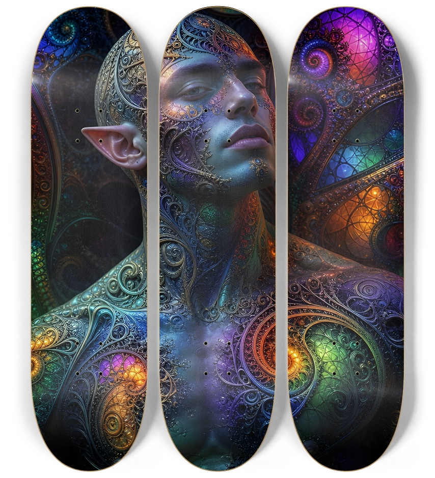 Psychedelic Fractal Alien #43 3 Deck Wall Series