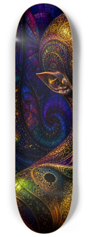 Psychedelic Fractal Alien #41 #1 8-1/4 Skateboard Deck