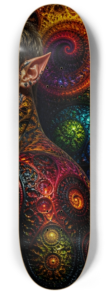Psychedelic Fractal Blonde Elf #10 #3 8-1/4 Skateboard Deck