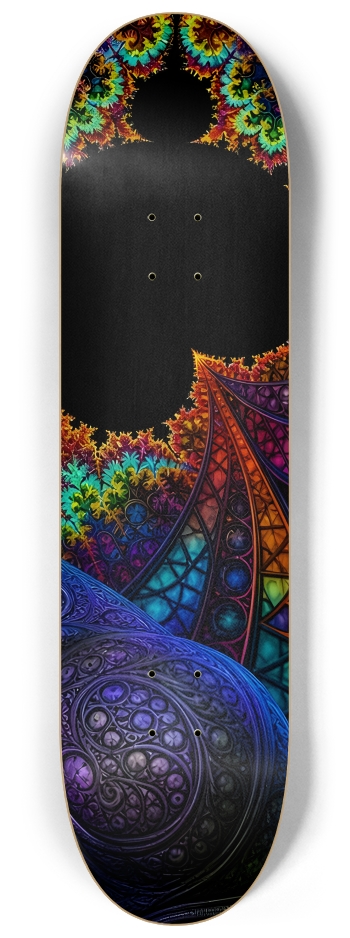 Psychedelic Fractal Alien #42 #3 8-1/4 Skateboard Deck