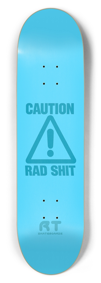 Caution Teal 8-1/2 Skateboard Deck