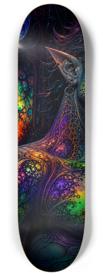 Psychedelic Fractal Brunette Elf #20 #1 8-1/4 Skateboard Deck