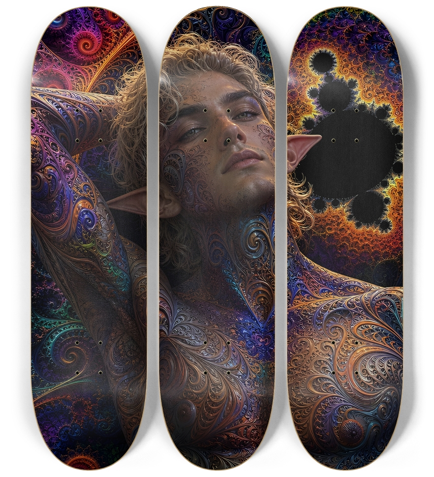 Psychedelic Fractal Blonde Elf #19 3 Deck Wall Series