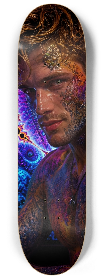 Psychedelic Fractal Dirty Blonde Bartender #32 #2 8-1/4 Skateboard Deck
