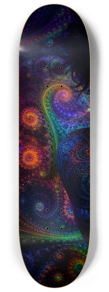 Psychedelic Fractal Brunette Elf #29 #1 8-1/4 Skateboard Deck