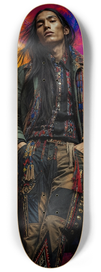 Native American Model + Neon Fractal Backdrop #5 #2