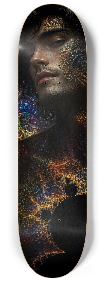 Psychedelic Fractal Brunette Elf #5 #2 8-1/4 Skateboard Deck