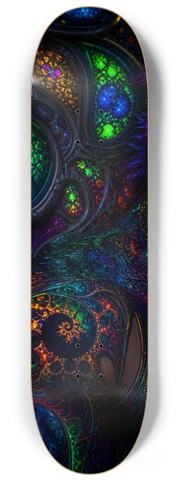 Psychedelic Fractal Brunette Elf #32 #1 8-1/4 Skateboard Deck