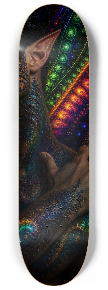 Psychedelic Fractal Brunette Elf #13 #3 8-1/4 Skateboard Deck