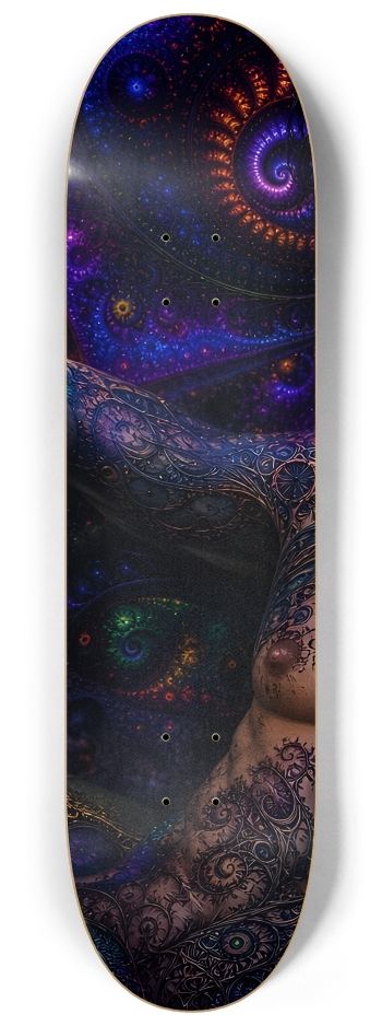 Psychedelic Fractal Brunette Elf #18 #1 8-1/4 Skateboard Deck