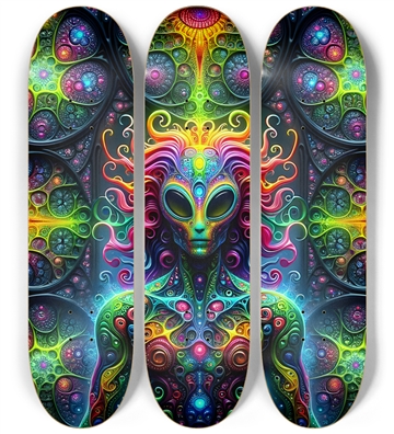 Psychedelic Neon Fractal Alien #1