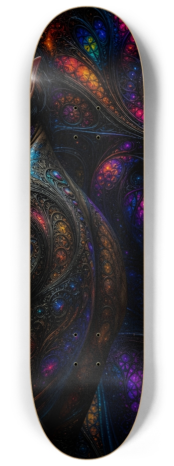 Psychedelic Fractal Brunette Elf #26 #3 8-1/4 Skateboard Deck