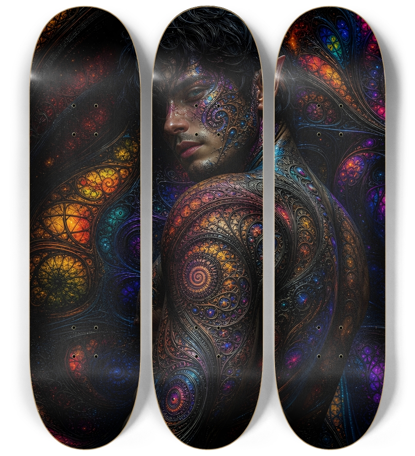 Psychedelic Fractal Brunette Elf #26 3 Deck Wall Series
