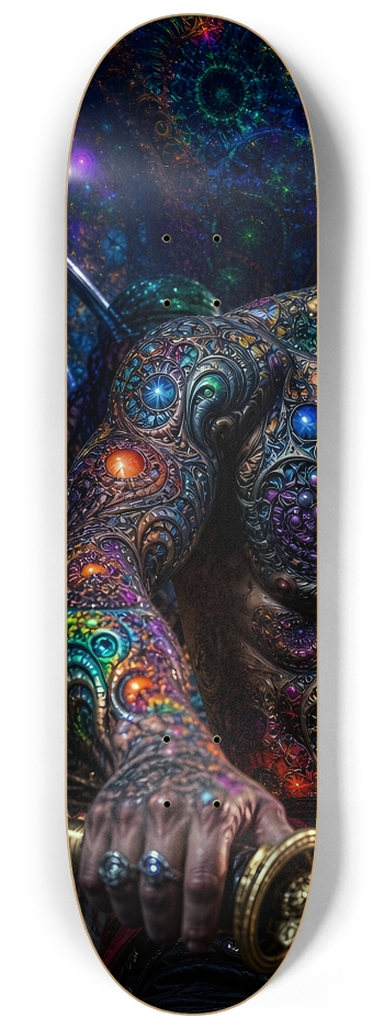 Psychedelic Bleach Blonde Fractal Pirate #31 #1 8-1/4 Skateboard Deck