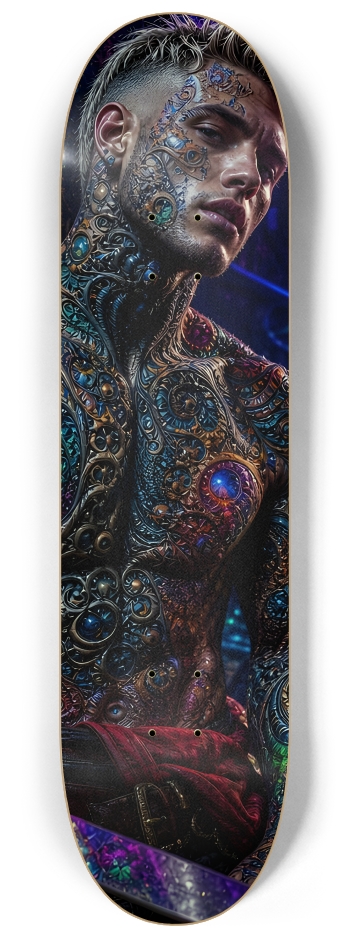 Psychedelic Bleach Blonde Fractal Pirate #31 #2 8-1/4 Skateboard Deck