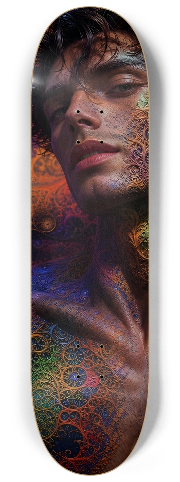 Psychedelic Fractal Brunette Elf #12 #2 8-1/4 Skateboard Deck