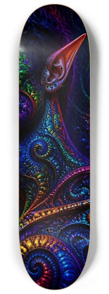Psychedelic Fractal Brunette Elf #16 #2 8-1/4 Skateboard Deck