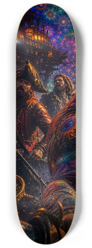 Psychedelic Blonde Fractal Pirate #6 #1 8-1/4 Skateboard Deck