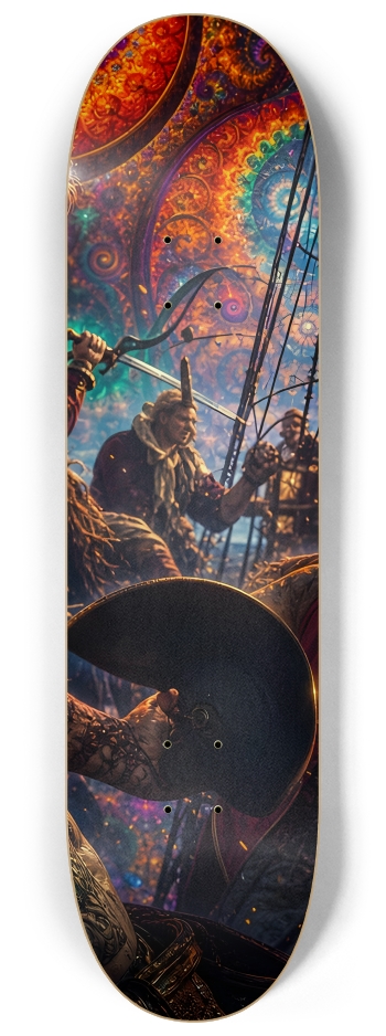 Psychedelic Blonde Fractal Pirate #6 #3 8-1/4 Skateboard Deck