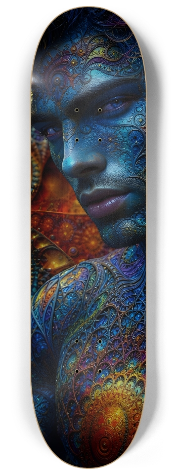 Psychedelic Fractal Brunette Elf #24 #2 8-1/4 Skateboard Deck
