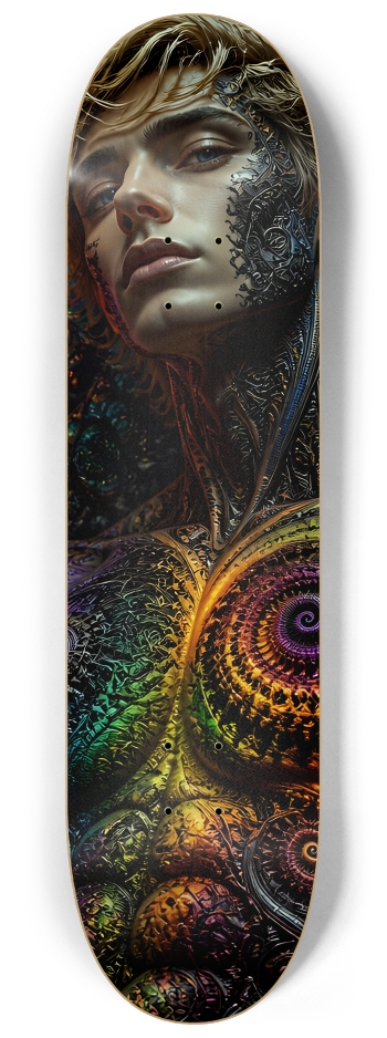 Psychedelic Fractal Blonde Elf #16 #2 8-1/4 Skateboard Deck