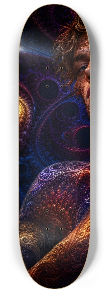 Psychedelic Fractal Blonde Elf #21 #1 8-1/4 Skateboard Deck