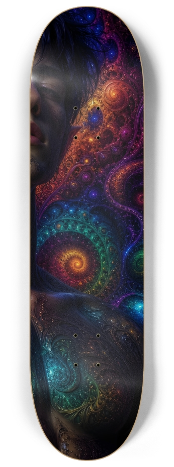 Psychedelic Fractal Brunette Elf #11 #3 8-1/4 Skateboard Deck