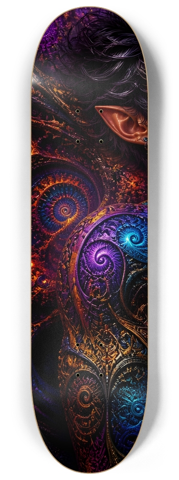 Psychedelic Fractal Brunette Elf #17 #1 8-1/4 Skateboard Deck