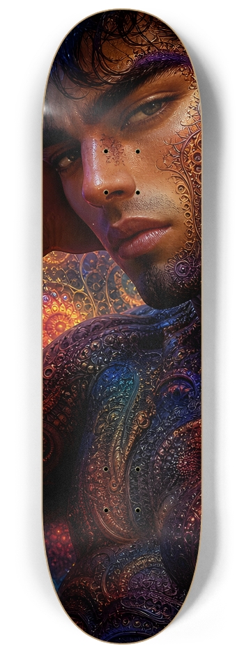 Psychedelic Fractal Brunette Elf #10 #2 8-1/4 Skateboard Deck