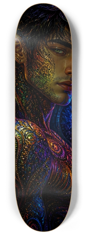 Psychedelic Fractal Brunette Elf #27 #2 8-1/4 Skateboard Deck