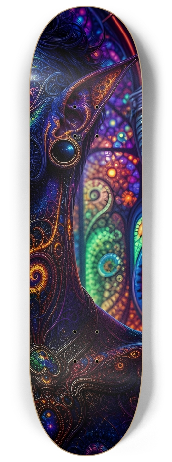 Psychedelic Fractal Brunette Elf #14 #3 8-1/4 Skateboard Deck
