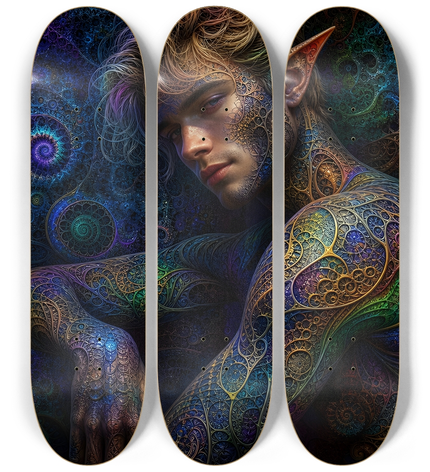 Psychedelic Fractal Blonde Elf #20 3 Deck Wall Series