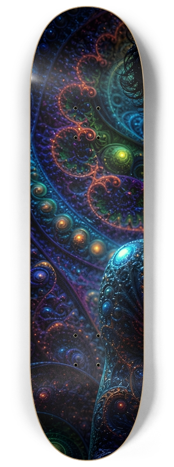 Psychedelic Fractal Brunette Elf #9 #1 8-1/4 Skateboard Deck