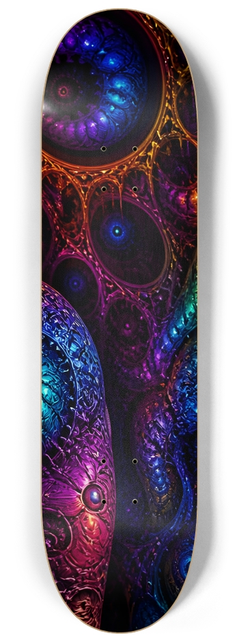Psychedelic Bleach Blonde Fractal Model #5 #3 8-1/4 Skateboard Deck