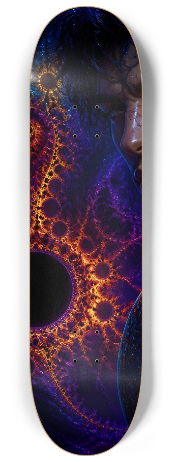 Psychedelic Fractal Brunette Elf #19 #1 8-1/4 Skateboard Deck