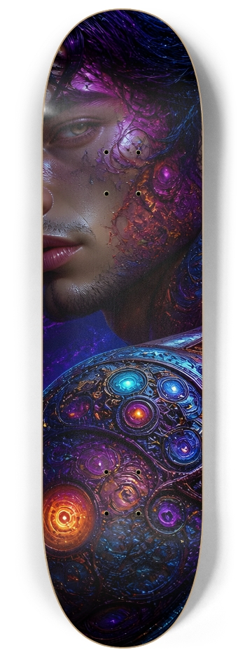 Psychedelic Fractal Brunette Elf #19 #2 8-1/4 Skateboard Deck