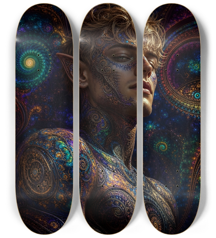 Psychedelic Fractal Blonde Elf #28 3 Deck Wall Series