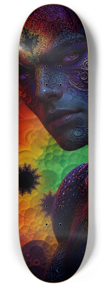 Psychedelic Fractal Brunette Elf #3 #1 8-1/4 Skateboard Deck
