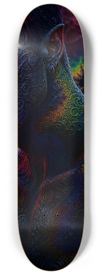 Psychedelic Fractal Brunette Elf #3 #2 8-1/4 Skateboard Deck