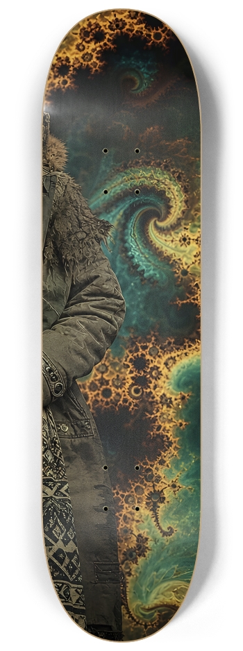 Native American Model + Fractal Backdrop #31 #3 8-1/4 Skateboard Deck