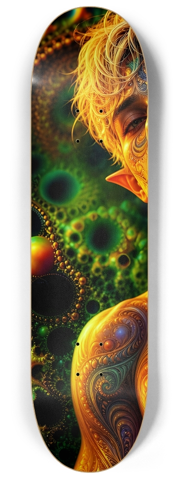 Psychedelic Fractal Blonde Elf #23 #1 8-1/4 Skateboard Deck