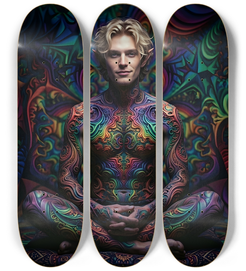 Psychedelic Fractal Blonde Elf #26 3 Deck Wall Series